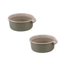 Égouttoir à vaisselle Xubond, panier double couche pour le lavage et le rangement des légumes, vert, indispensable pour la cuisine