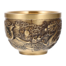 Tasse à thé chinoise vintage en métal gaufré