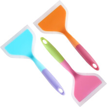 JANDEL2Pack silikon pannkaksspade, bred flexibel spatel kompatibel med nonstick-kokkärl, ägg, fisk, omelett, kaka