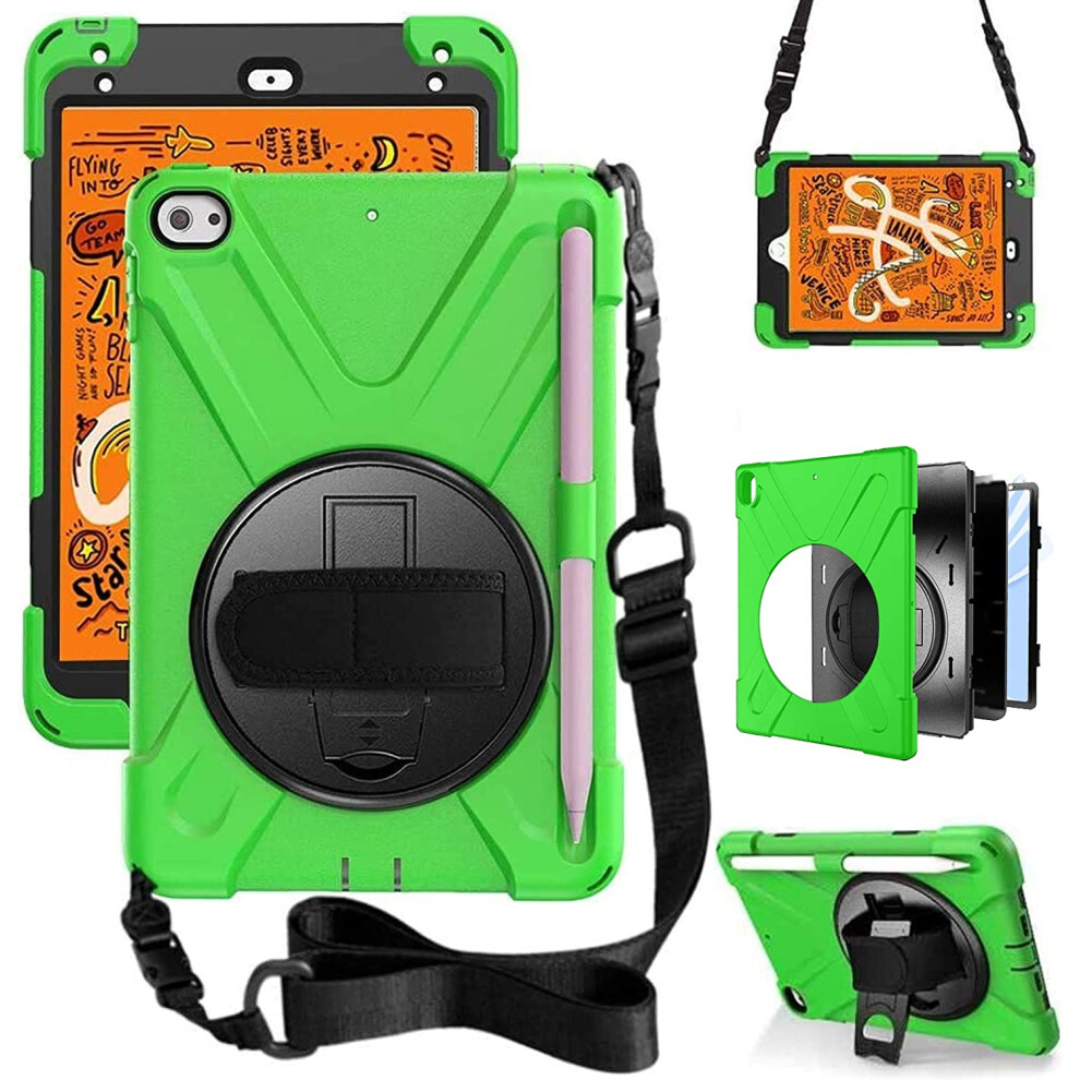 Compatible With Ipad Mini 5 Case 2019 Compatible With Ipad Mini 4 Case 2015 Heavy Duty Shockproof Ged Case With Pencil Holder 9110895202401