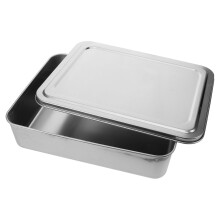 Moule à gâteau en acier inoxydable, récipient alimentaire avec couvercle, plateau de service rectangulaire pour réceptions et banquets