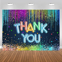 Custom Thank You Backdrop 7x5ft (82''x60''), Navy Blue, compatible with Veteran, Teacher, Doctor, Graduation, Retirement, We Appreciate You Party