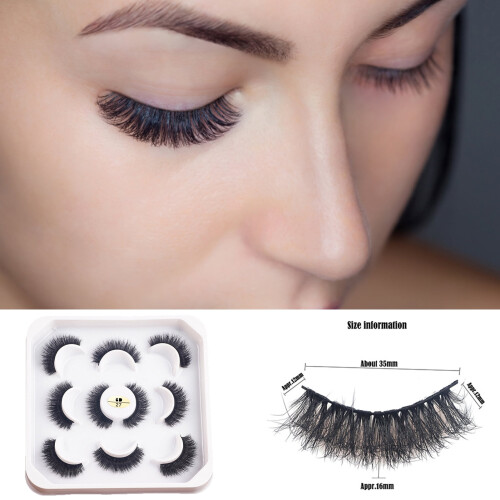 Ψεύτικες βλεφαρίδες Hesroicy5 ζευγάρια/κουτί Messy6D Effect Dense Imitation Mink Beauty Ψεύτικες 2