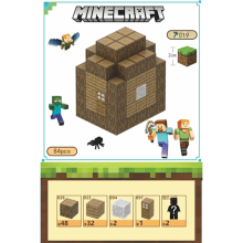 Minecraft Building Blocks with 84 Six-Sided Magnetic Toys (Cabin 2) Cabin 2
