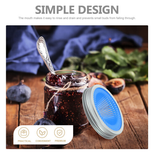 2 Pcs Strainer Mesh Filter Mason Jar Lid Lids with Holes Large 1