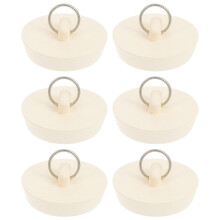 Bathtub Plugs 6 Pcs Rubber Sink Stopper Drain Universal Water Trough White