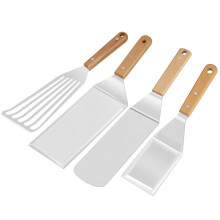Stainless Steel Pizza Cutter Grill Spatula Turning Peel Outdoor Bbq Baking Tools