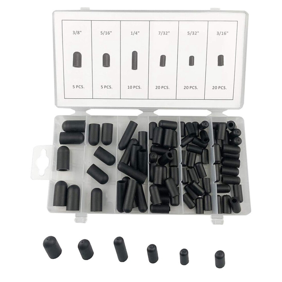 80Pcs Carburetor Vacuum Line Hose Rubber Boot Cap Assortment Kit 5/32"- 3/8" 9425574801906
