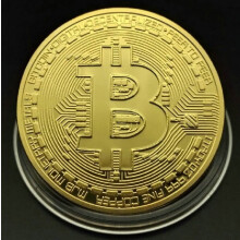 Bitcoin plaqué or 24 carats avec étui de présentation