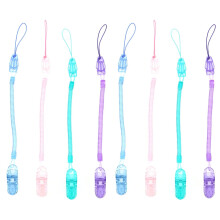 8 Pcs Teether Transparent Badge Clip Baby Pacifier Clips for Boys Silicone Strap