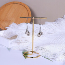 Sieradenrek - Metalen T-vormig opbergrek voor oorbellen en kettingen, elegante gouden kledingkastorganizer (compatibel met accessoires van