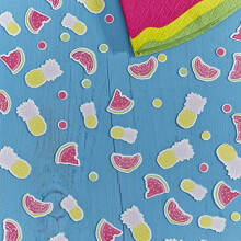 Summer Fruits Watermelon Pineapple Dots Party Table Confetti - 14g Multicolor Confetti for Summer Parties and BBQs