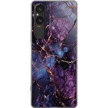 Kompatibelt med Sony Xperia 10VI Transparent skal Marmorblå Lila