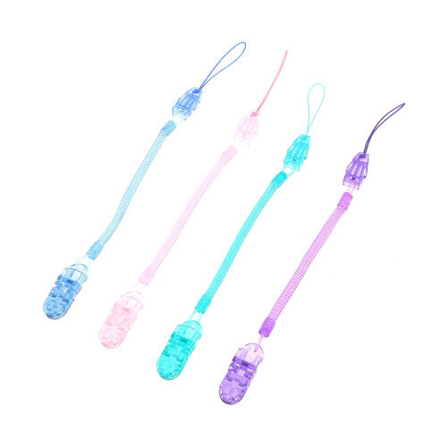 8 Pcs Teether Transparent Badge Clip Baby Pacifier Clips for Boys Silicone Strap 2