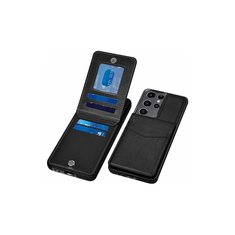 Compatible With Samsung S21 Ultra Mobile Case Card Holder 5-Compartment Retro V3 Brown 9425574803214