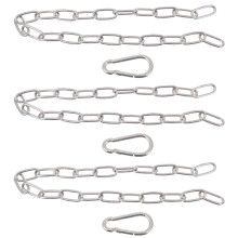3 Pcs Accessories Pulleys Heavy Duty Chain Cable Dual Grip Tricep Chains Extension Chain Handle Iron Fitness