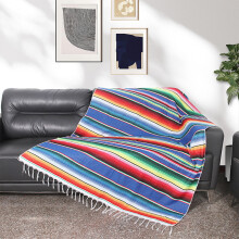 Hwuxmo Tablecloth Table Runner, Multifunctional Woven Blanket for Home, Outdoor, School, Office, Picnic, Camping – Multicolor