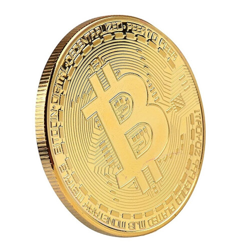 Bitcoin plaqué or 24 carats avec étui de présentation 1