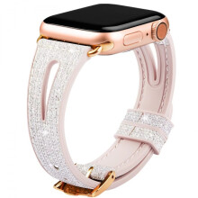Bling Thin Strap Compatible with Apple Watch 41mm 40mm 38mm, Women's Silicone Glitter Accessory for iWatch SE 7 6 5 4 3 2 1