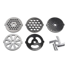 Kit de 6 disques mélangeurs en acier inoxydable pour hachoir à viande et accessoires.