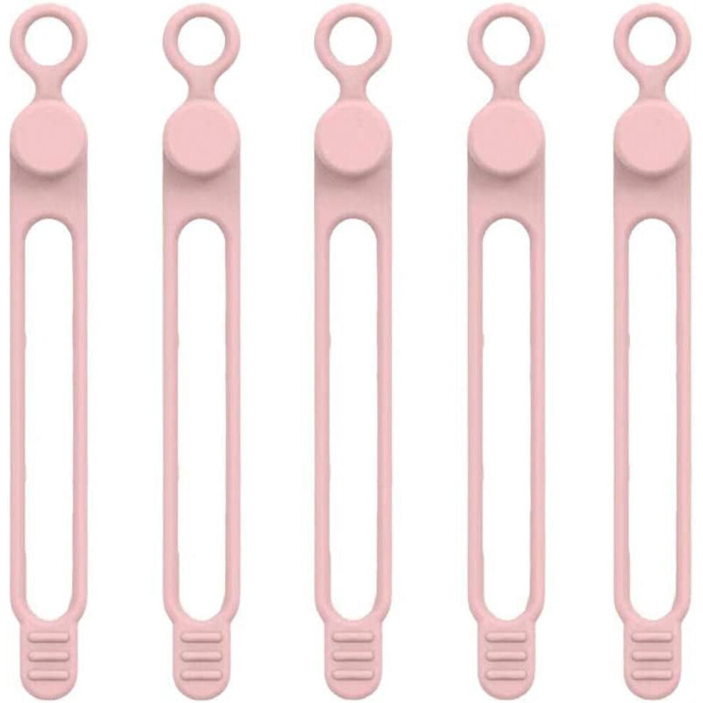 5Pcs Silicone Cable Straps Wire Organizer For Earphone Phone Charger Mouse Reusable Organizer Fastening Winder Cord Ties Cable 9425574803979