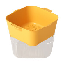 Panier d'égouttage double couche, 29 x 13 cm, en plastique, pour laver et ranger fruits et légumes. Panier d'égouttage empilable à plusieurs