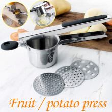 Ustensiles de cuisine ZKCCNUK Presse-purée en acier inoxydable avec outil pour presser les légumes et les fruits - Déstockage