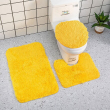 Ensemble de 3 tapis de salle de bain unis, doux et antidérapants, pour toilettes et salle de bain. Accessoires ménagers.