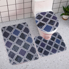 Ensemble de 3 tapis de bain épais en microfibre : tapis, tapis contour, couvre-toilette – Doux, absorbant et antidérapant