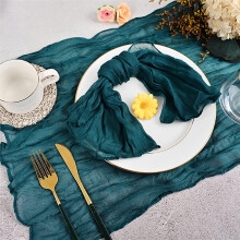 Lot de 6 serviettes de table carrées rustiques en gaze de 50 x 50 cm, confectionnées à la main, idéales pour les fêtes, mariages, événements