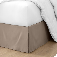 Jupe de lit plissée Bare Home - Revers de 38 cm, coupe ajustée, taupe, lit double
