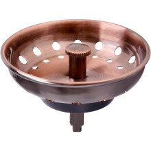 Copper Kitchen Sink Strainer Basket, Stainless Steel Antique Copper Sink Strainer compatible with 3-1/2 inch AC Drain
