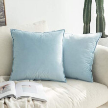 Lot de 2 housses de coussin carrées en velours doux, 61 x 61 cm (24 x 24 pouces), pour lit, canapé ou banc.