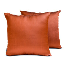 Housses de coussin HomeCentric Rust 30 x 30 cm (lot de 2), coussins décoratifs unis en soie artificielle pour canapé - Style moderne compatible