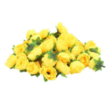 Gula konstgjorda blomhuvuden i siden för dekoration, 50 st.