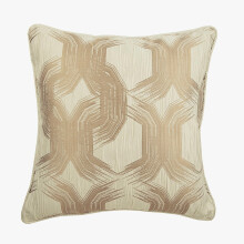 Housse de coussin décorative hexagonale abstraite beige jacquard 40 x 40 cm pour canapé - Beige perle mystérieux