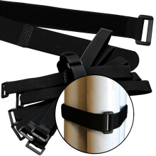 10 Qty 20" Black Cable Ties ~ Wire Cord Straps Reusable Hook & Loop