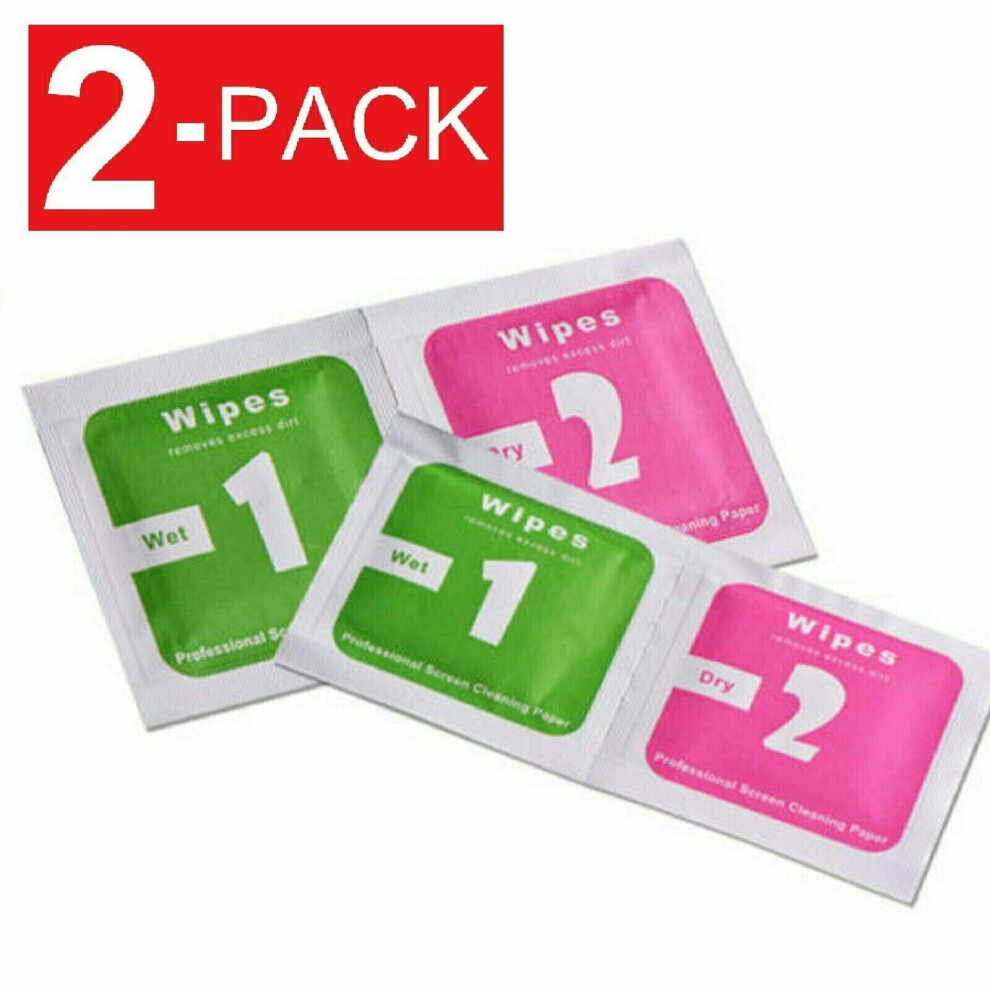 2-Pack Camera Lens Lcd Phone Screen Dust Removal Dry Wet Cleaning Cloth Wipes 9083649984956