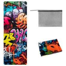 Graffiti Yoga Mat Towel with Storage Bag, 72.8"x26.8", Suitable for Yoga, Pilates, Fitness, etc. - Gym Towels, Yoga Blankets Included