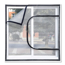 Cat Proof Window Screen with Zipper, SelfAdhesive Pet Safety Mesh for Casement Windows, InsectProof