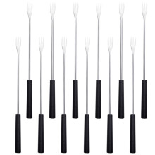 12Pcs Stainless Steel Fondue Forks Set Long Handle for Chocolate Cheese Fruit Parties BBQ Ref: 5479