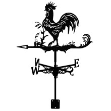 Stainless Steel Weather Vane with Farm Scene, Outdoor Wind Direction Indicator for Garden or Yard
