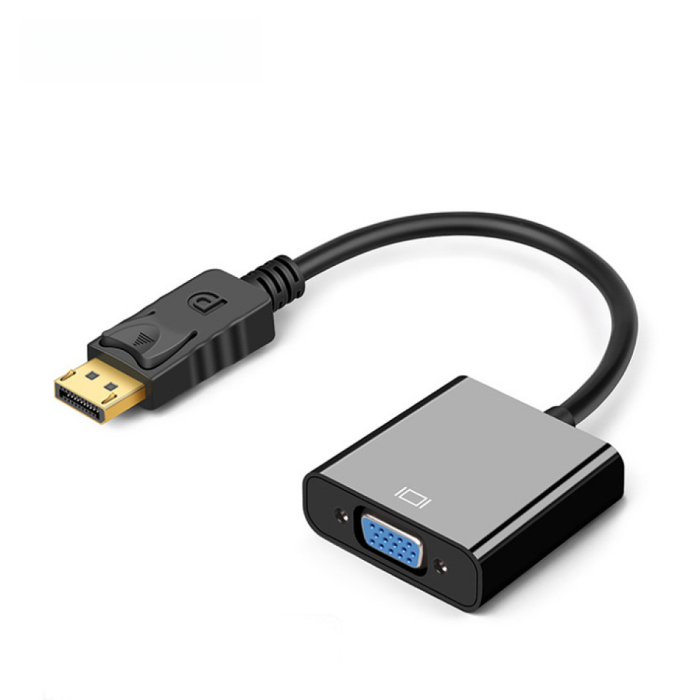 Dp To Vga Converter For Reliable Signal Transmission, Plate Connectors Ensure Excellent Conductivity And Reduced Signals Loss, Supports 1080P Gold 9464372429288