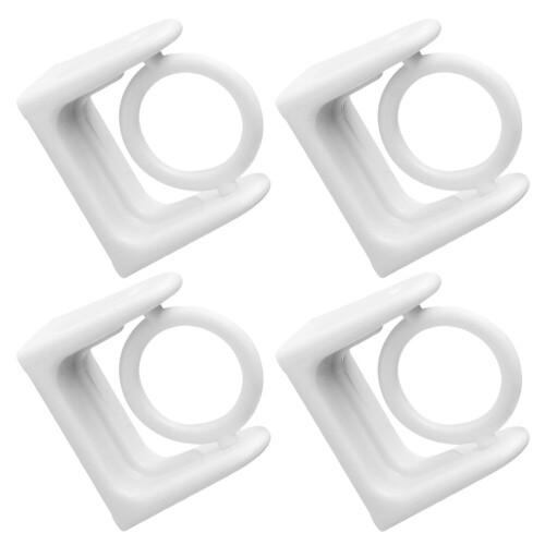 4 Pcs Pole Holder Shower Rods Curtain Bracket Ring Hook up Tower Hanger Hooks for White Abs