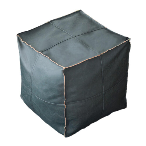 Boho Pouf Cover Storage Ottoman Floor Cushions Room square blue 1