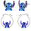 Σκουλαρίκια Stitch για κορίτσια, σκουλαρίκια anime με μπλε stud χαριτωμένα σκουλαρίκια 1