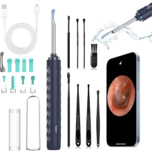 Inspection Camera Otoscope 1080p HD, compatible with iOS and Android, IP67 waterproof, 6 LED lights for ear cleaning