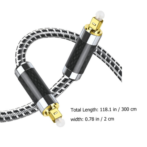 Optický audio kabel, 3metrový audio kabel samec-samec, flexibilní Toslink kabel 2
