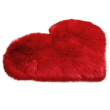 Begine Clearance Slippers Wool Imitation Sheepskin Rugs Faux Fur Non Slip Bedroom Shaggy Carpet Mats, 1 Heart-Shaped Rug, Carpet Clearance Sale