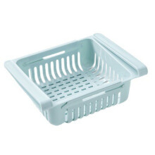 Cajón multifuncional para cocina y hogar, cesta de almacenamiento con escurridor, estante de almacenamiento retráctil para refrigerador, cesta